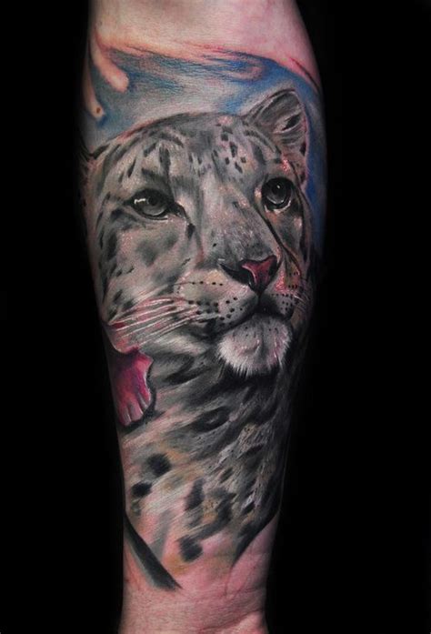 Snow Leopards By Max Pniewski Leopard Tattoos Realism Animal Tattoo