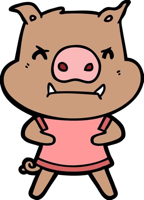 Cartoon Angry Pig 13746291 Vector Art At Vecteezy