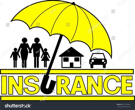 Insurance Sign Vector Umbrella Yellow Black Stock Vector 212163853