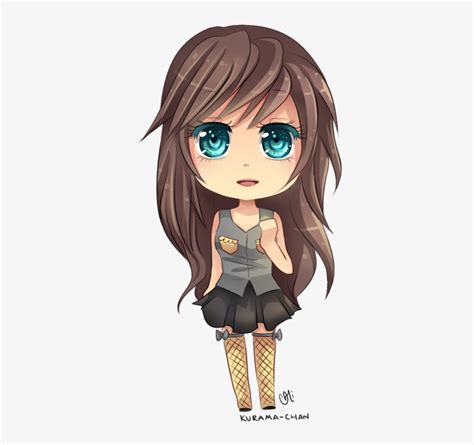 kawaii chibi anime girl brown hair