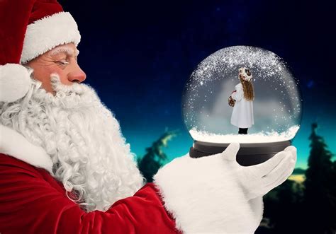 Santa Claus With Snowglobe Santa Claus Backdrop Photoshop Backdrop