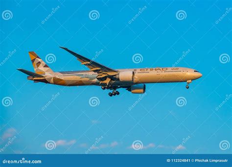 The Commercial Airplane Is Descending For Landing Editorial Photo