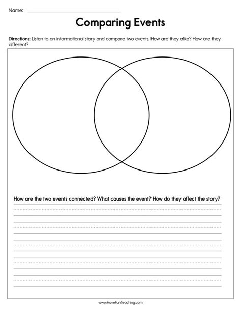 Comparing Events Worksheet • Have Fun Teaching