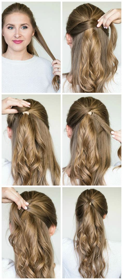 Quick Easy Hairstyle Tutorials Braided Messy Bun Twisted Half Up
