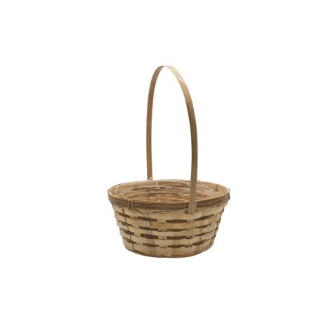 Natural Round Handled Basket W Liner 6