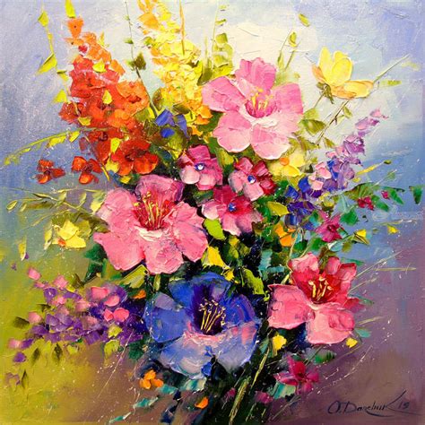 A Bouquet Of Meadow Flowers Paintings By Olha Darchuk