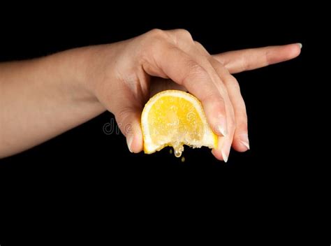 Lemon Squeezing Stock Photo Image Of Drop Holding Fingers 10073088