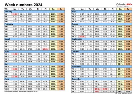 2024 Calendar Week Numbers 2024 Calendar Printable