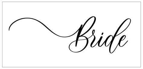 Bride Wavy Elegant Calligraphy Spelling For Decoration On Bridal