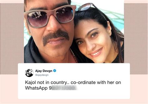 Ajay Devgn Shares Wife Kajols Mobile Number On Twitter Entertainment