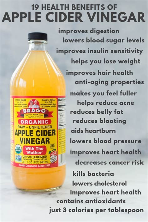 In addition to being great in cooking, apple cider vinegar also has a variety of health benefits. 19 Benefits of Drinking Apple Cider Vinegar + How To Drink ...