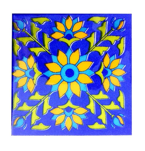 Shiv Kripa Blue Pottery Floor Decorative Tile Seamless Pattern