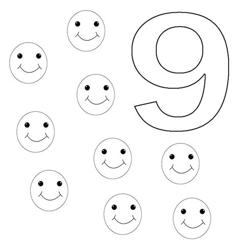 Free Printable Number 9 Coloring Pages Coloring Pages Images And