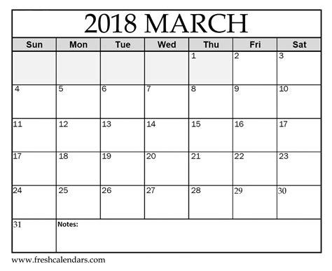 March 2018 Free Printable Calendar Printable Blank Ca