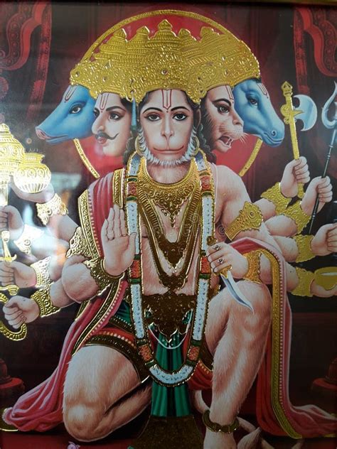 Indian God Jai Veer Hanuman Stock Image Image Of Panchamukhi Veer