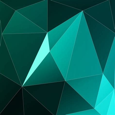 Abstract Polygonal Geometric Facet Shiny Turquoise Background