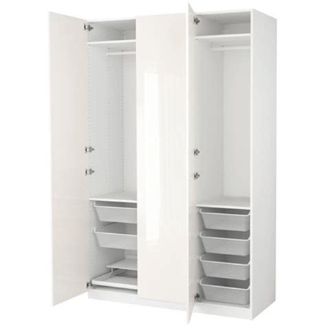 That's why a safety fitting is included so that you can attach the wardrobe to the wall. Ikea Wardrobe, white, Fardal high-gloss/white 6386.82311 ...