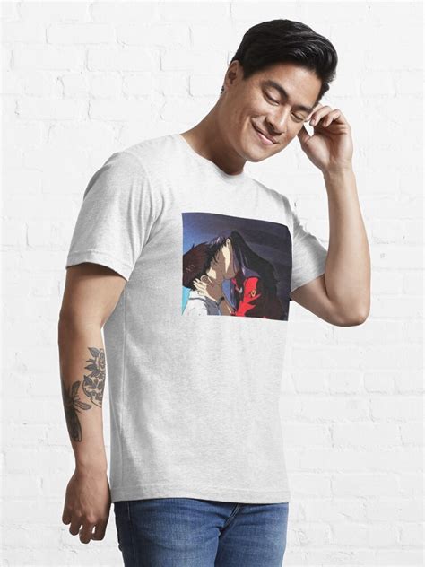Misato Kiss Shinji T Shirt For Sale By Noisa Redbubble Laughed T Shirts Ayanami T Shirts