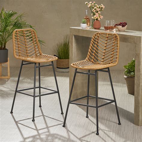 Wicker Bar Stools With Back Pat4038a Bar Stools Outdoor Bar Stools