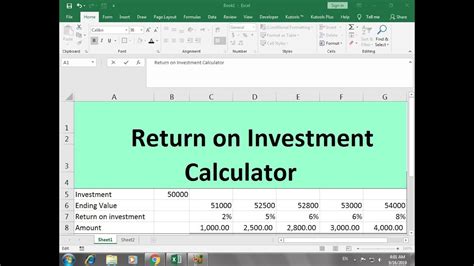 371 How To Make Return On Investment Calculator On Excel Hindi Youtube