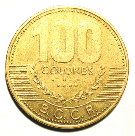Also, view colon to dollar currency charts. 100 Colones (non-magnetic) - Costa Rica - Numista