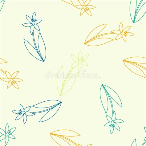 Seamless Floral Pattern Outline Flower Seamless Pattern Wedding