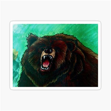 Angry Kodiak Grizzly Bear Sticker For Sale By Serp76 Redbubble
