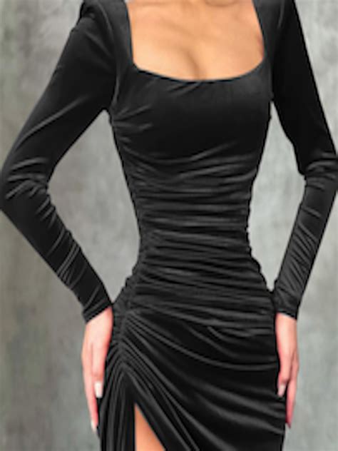 Buy URBANIC Black Bodycon Cocktail Dress Dresses For Women 18700740