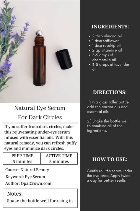 Diy Natural Eye Serum For Dark Circles Under Eye Bags And Wrinkles