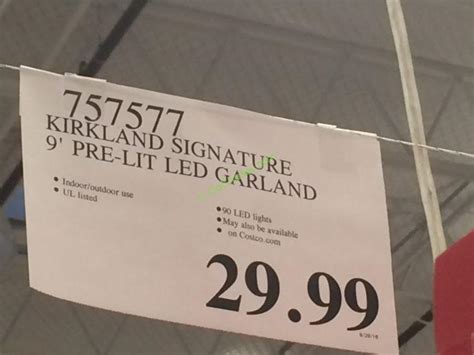 kirkland signature  pre lit led garland costcochaser