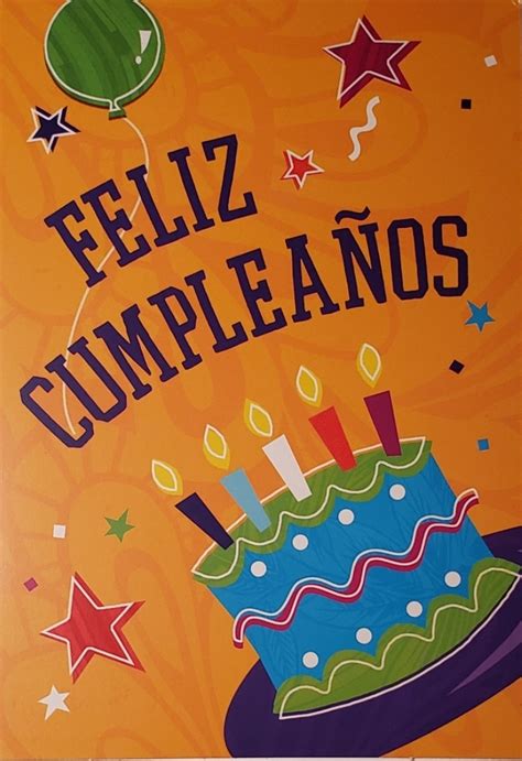 Feliz Cumpleaños Card Birthday Birthday Card in Spanish Greeting Cards Invitations
