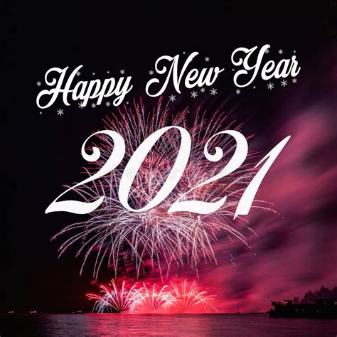 Happy New Year 2021 With Fireworks Background Stock Photo Image Of