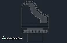 piano dwg autocad blocks