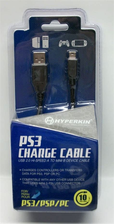 Mini Usb Cable Ps3 Charge Cable 10 Foot Long
