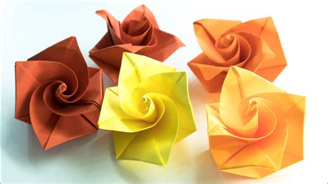 Como Hacer Rosas De Papel Origami Youtube