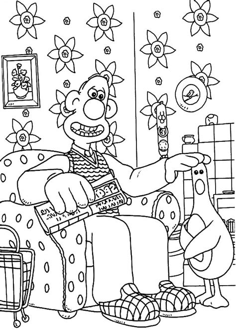 Wallace And Gromit Touch Chicken Head Coloring Pages Best Place To Color