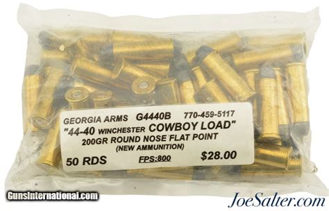 Georgia Arms 44 40 Cowboy Ammunition 200 Gr Rnfp 50 Rounds For Sale