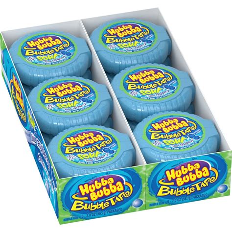 Buy Hubba Bubba Sour Blue Raspberry Bubble Chewing Gum Tape 2 Ounce 6
