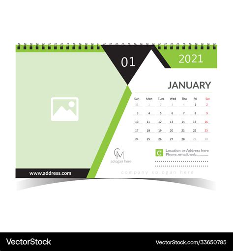 Desk Calendar 2021 Template Royalty Free Vector Image