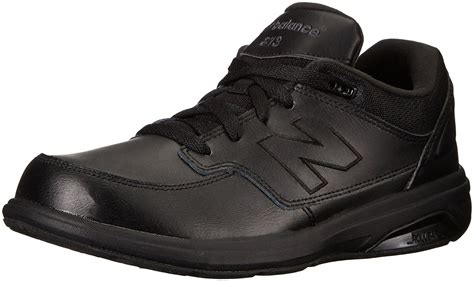 New Balance Leather 813 V1 Lace Up Walking Shoe In Blackblack Black