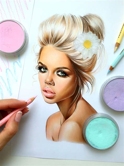 Natalia Vasilyeva Color Pencil Drawing Face Drawing Pencil Art