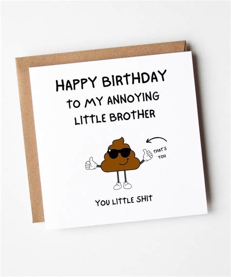 Brother Birthday Card Birthday Card For Brother Funny Birthday Card Brother Rude Birthday Card