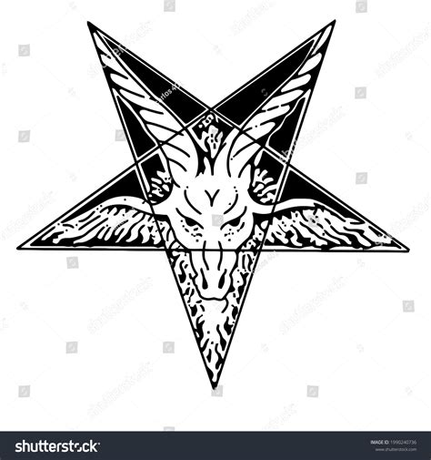 Baphomet Pentagram Satan Occult Devil Paganism Stock Illustration