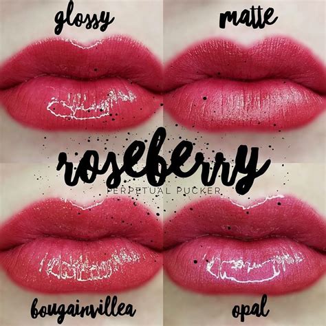 Roseberry Shown With Glossy Matte Bougainvillea And Opal Glosses
