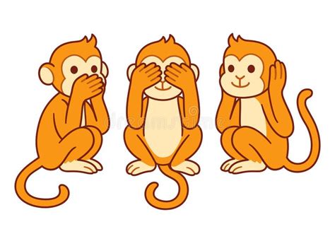 Three Monkeys Cartoon Stock Illustrations 220 Three Monkeys Cartoon