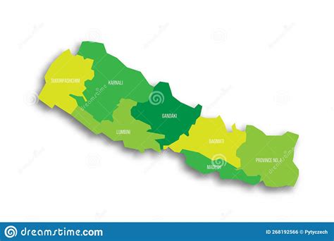 Nepal Political Map Of Administrative Divisions Stock Vector Illustration Of State Regional