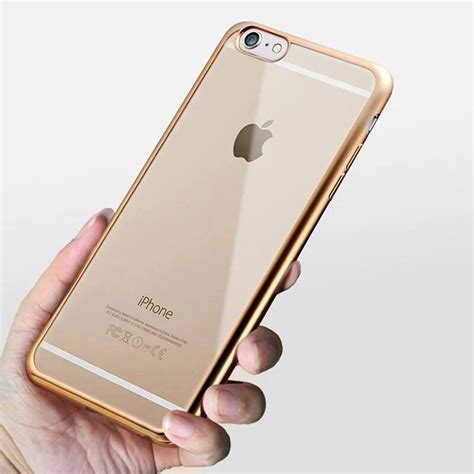 Rose Gold Plating Crystal Clear Case For Iphone 6 Cases 6 5 5s 6s Plus