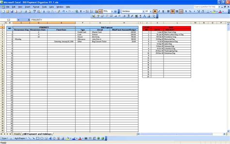 Bill Tracker Template Excel 7 Bill Payment Spreadsheet Excel