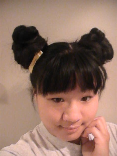 Panda Hair With Yellow Bow · A Double Bun · Hair Styling On Cut Out Keep