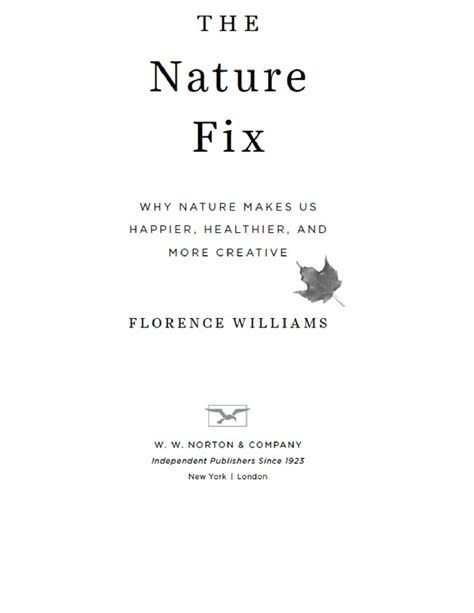 Solution The Nature Fix Florence Williams Studypool